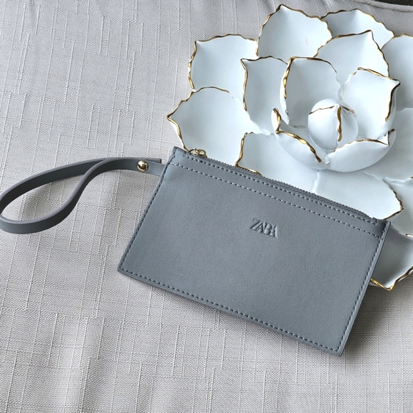 Zara Handbags - Zara Small Gray Skinny Wristlet Women's Coin Wallet